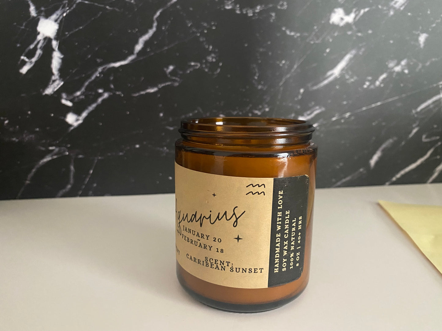 Aquarius Zodiac Candle