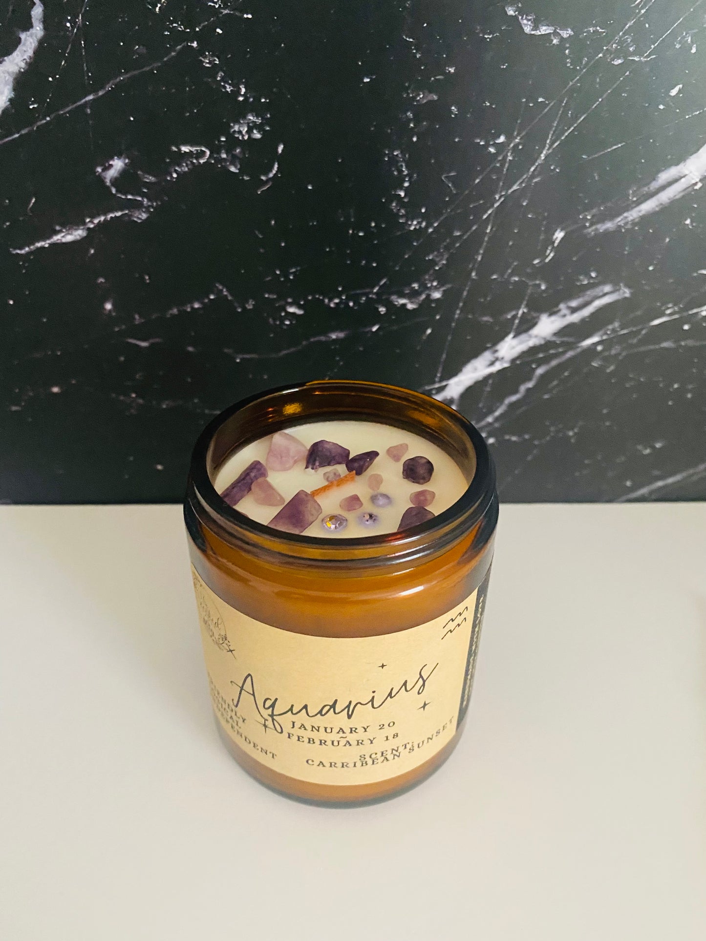 Aquarius Zodiac Candle