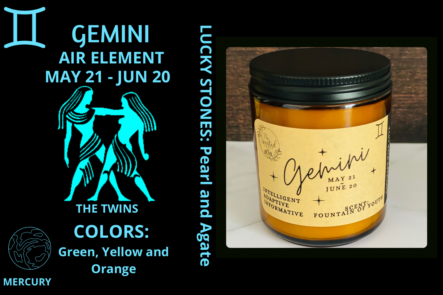 Gemini Zodiac Candle