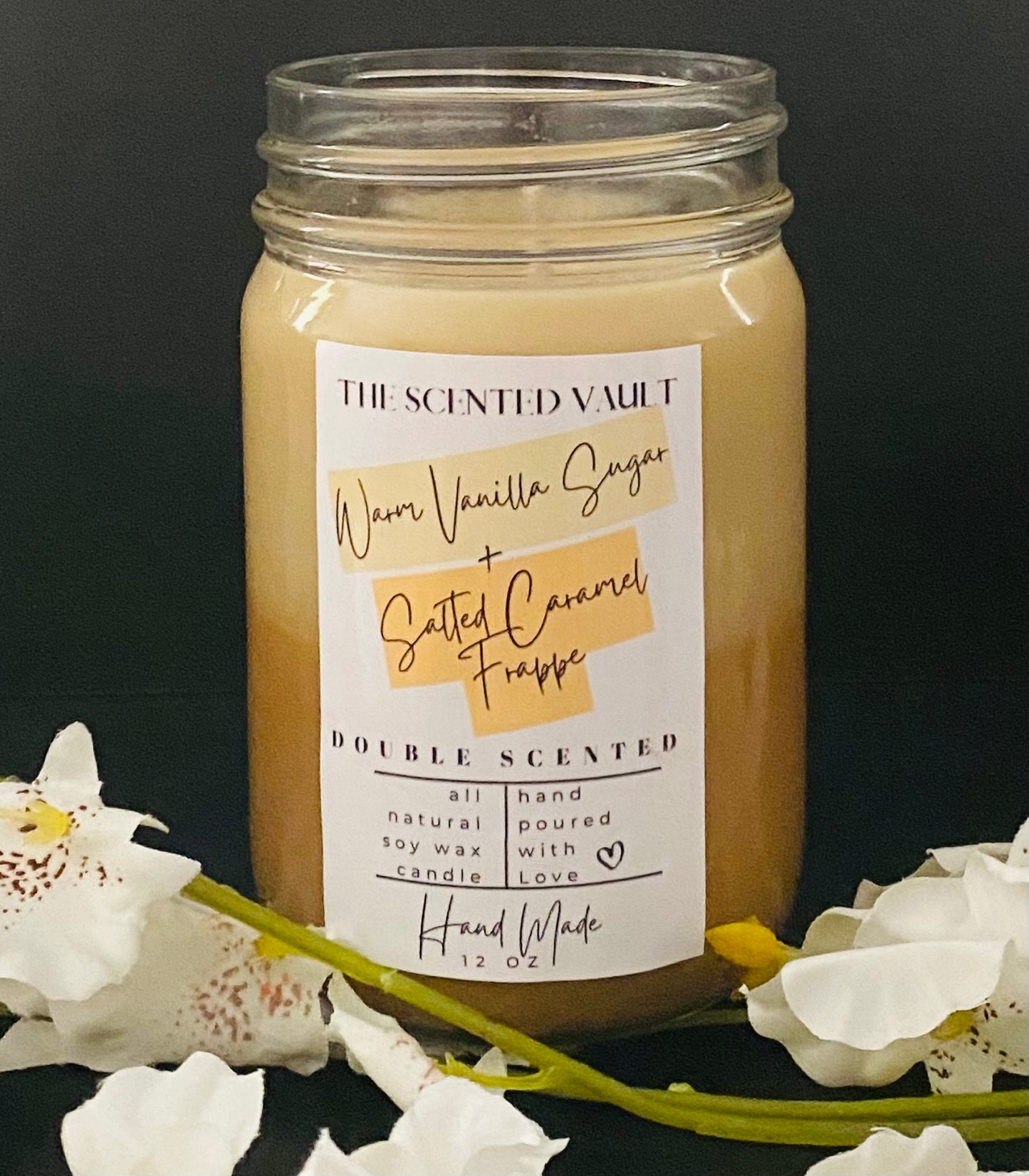 Warm Vanilla Sugar & Salted Caramel Frappe Double Scented Candle
